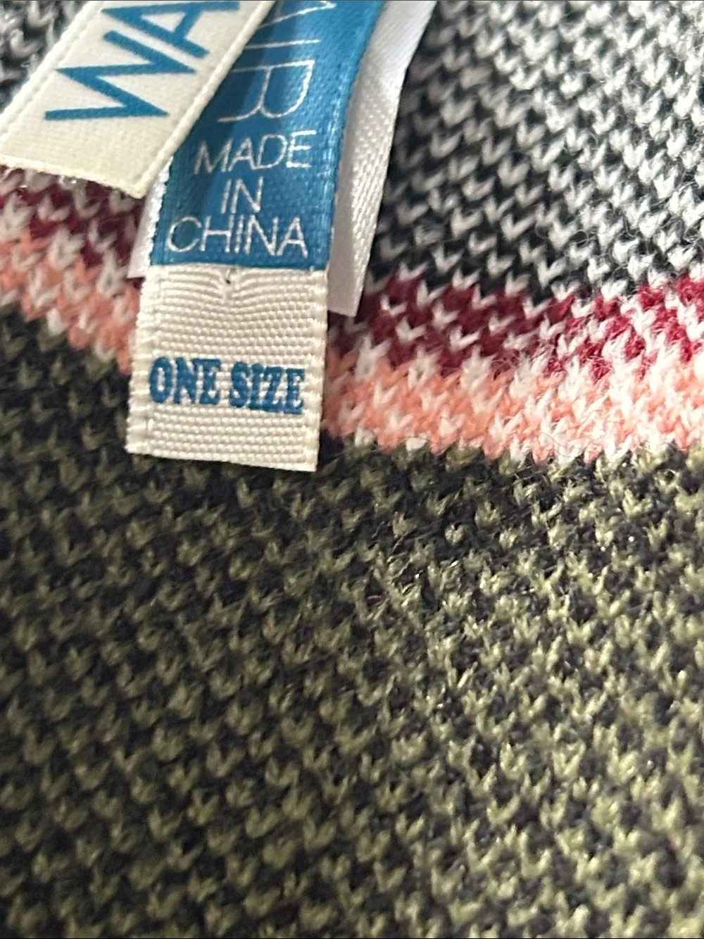 Wallflower Olive & Rust Aztec Knit Infinity Scarf NWOT